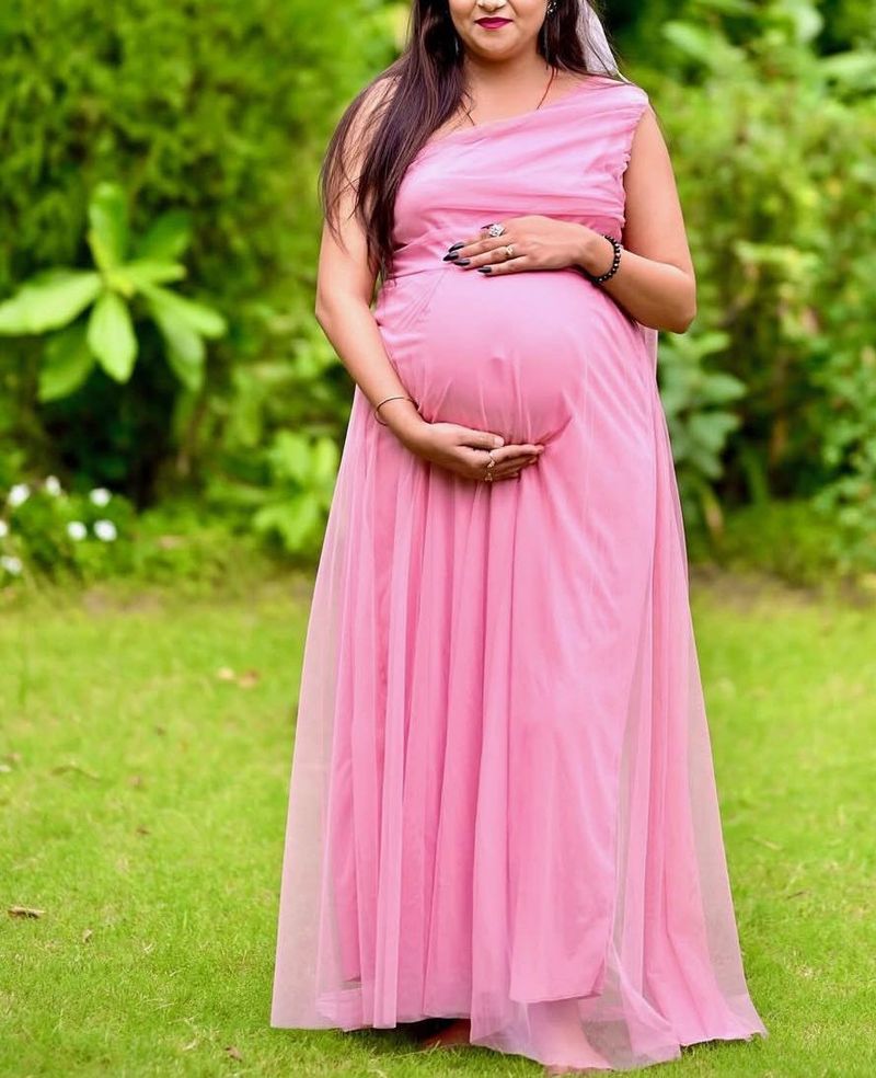 Elegant Pink Maternity Gown