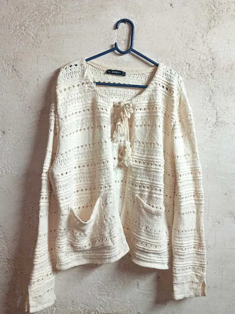 ZARA KNIT Crochet Cardigan Shrug PLUS SIZE