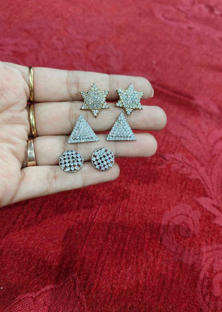 Combo Of 3 Pairs Tops Or Earrings For Women