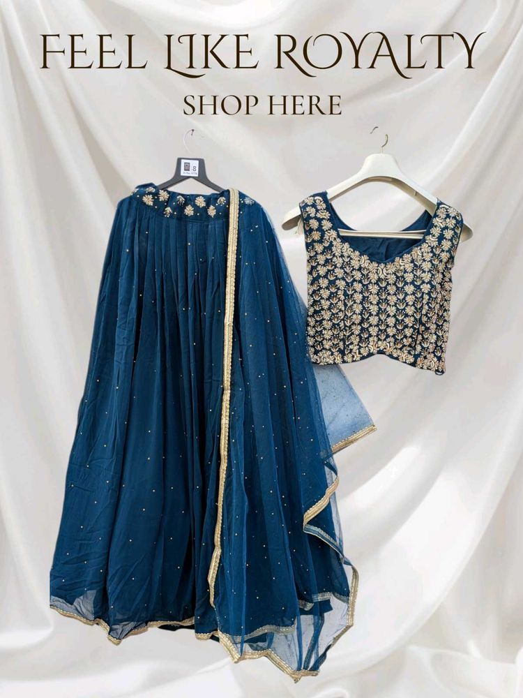 🌸Elegant Navy Blue Lehenga Choli Set 🌸