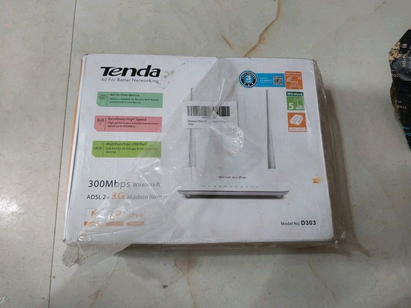 New Tenda D303 Wireless N300 Modem Router