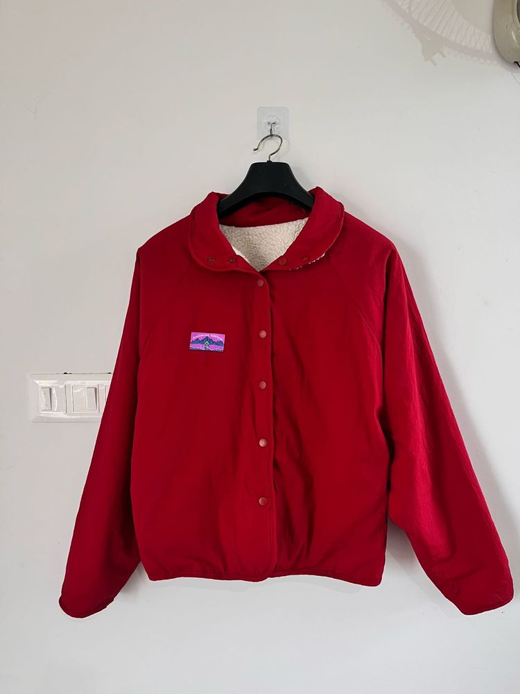 Two side Red &amp; Cream Fleece Jacket