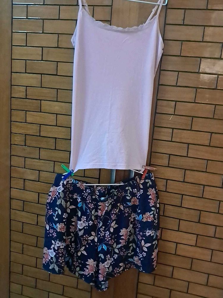 Pure Cotton  Strachable  Top  N Short  Imported Fa