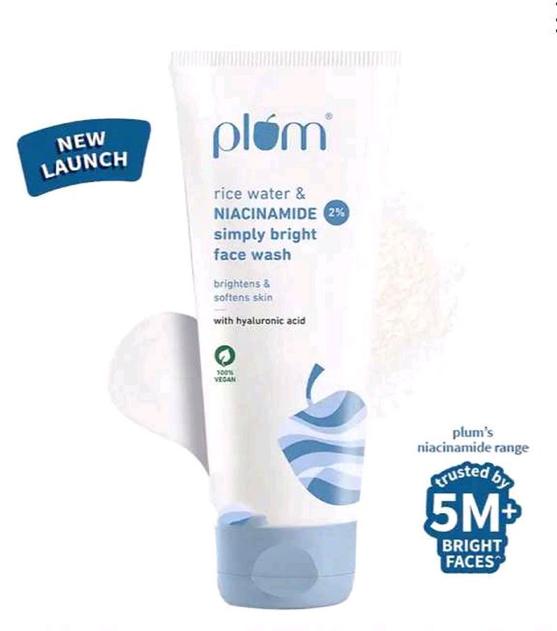Plum Niacinamide Rice Water 🍚 Facewash 🌺