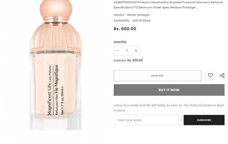 Miniso Magnificent Life Vie Magnifique Perfume