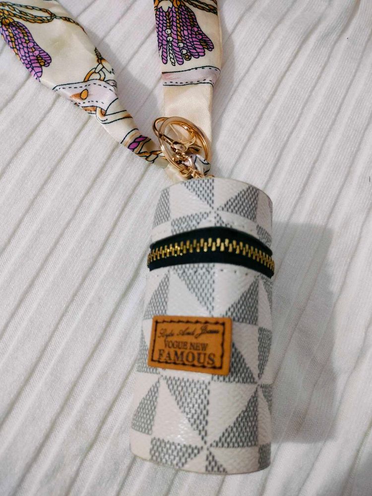 Stylish Pouch with Scarf Detail