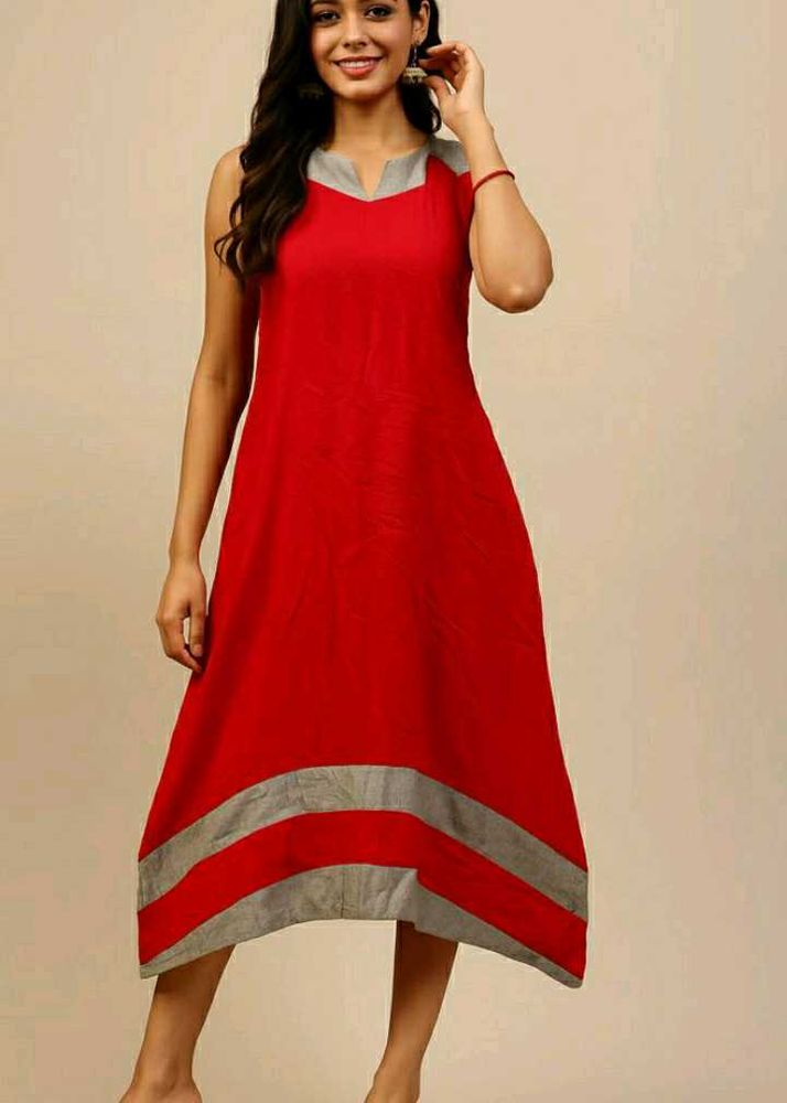 Red &amp; Greylong kurti