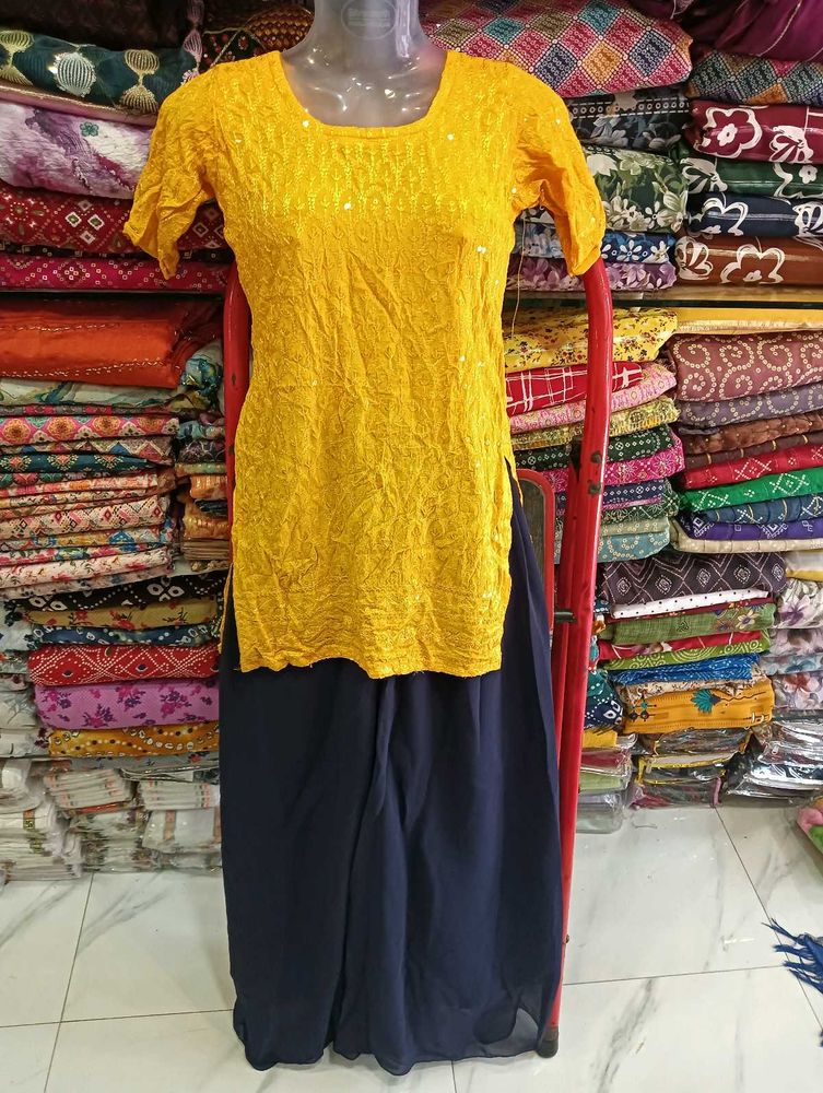 Yellow Kurta Palazzo Set
