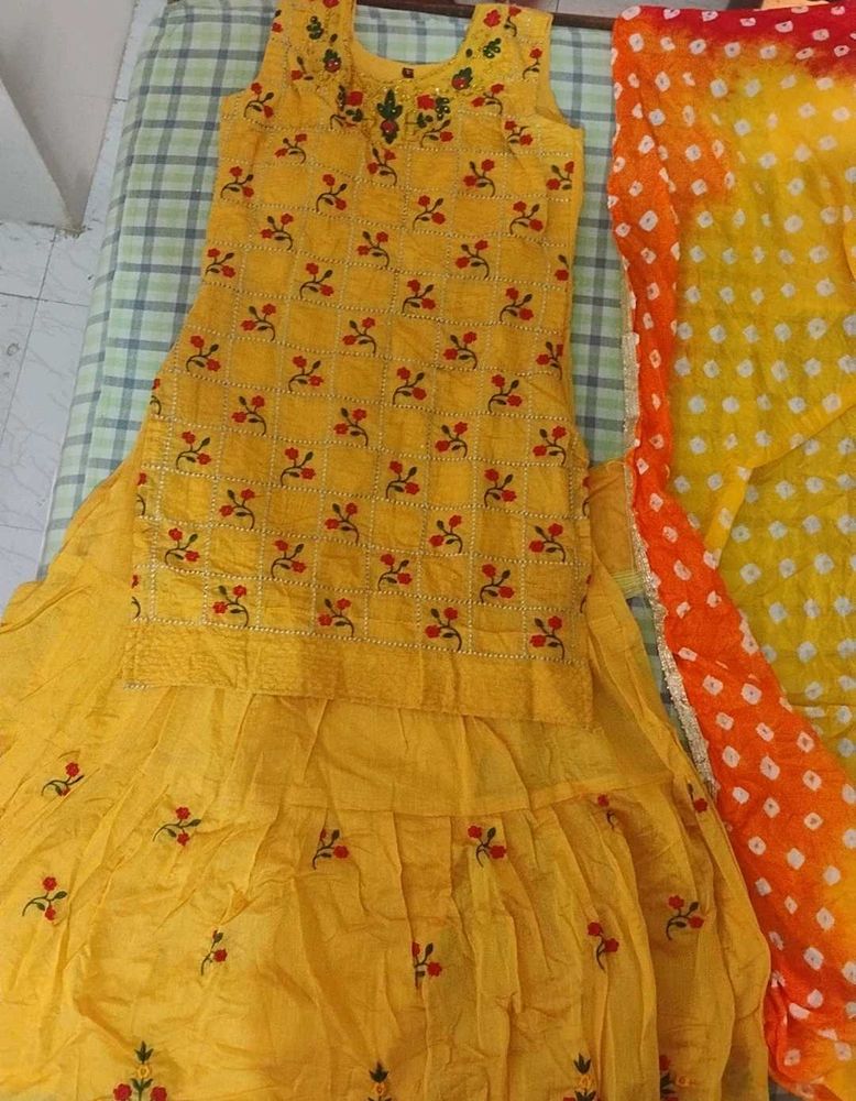 Yellow Embroidered Kurta Set