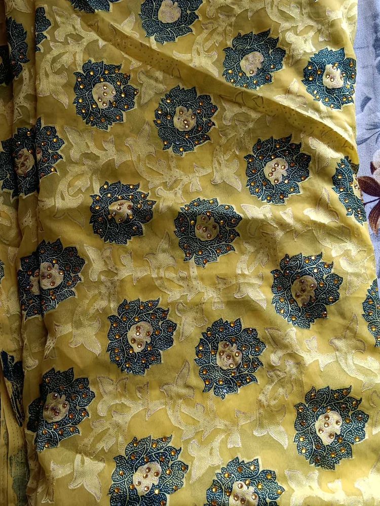 Beautiful Yellow Colour Saree, Not Used