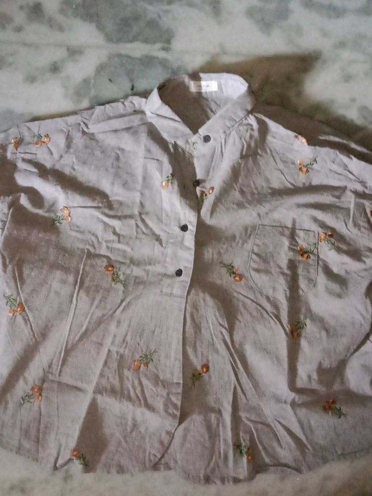 Embroidered Floral Shirt