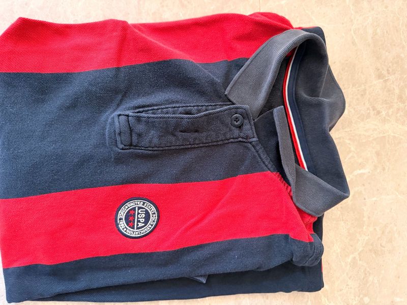 USPA Striped Polo Shirt