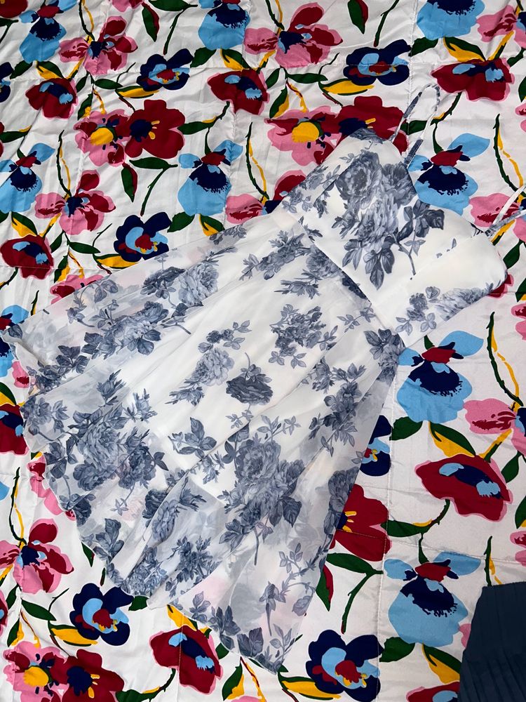 New Floral Print Knee Length Dress