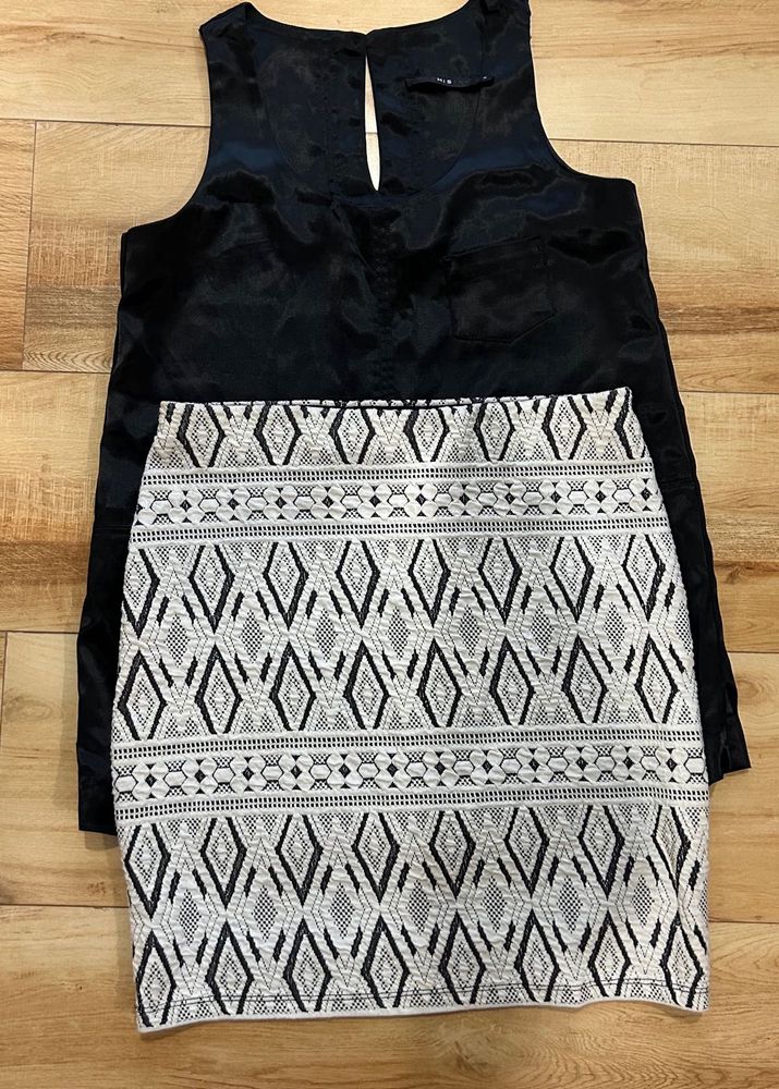 Chic Black &amp; White Skirt And Top