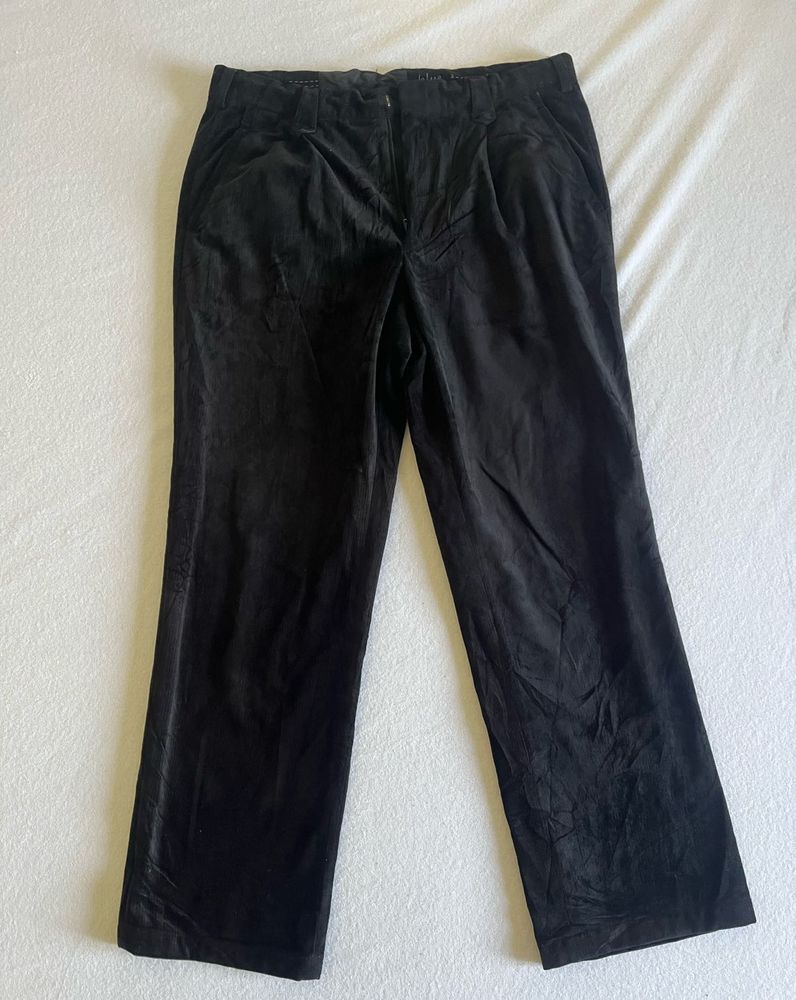 Black Courduroy Slim Fit Pants