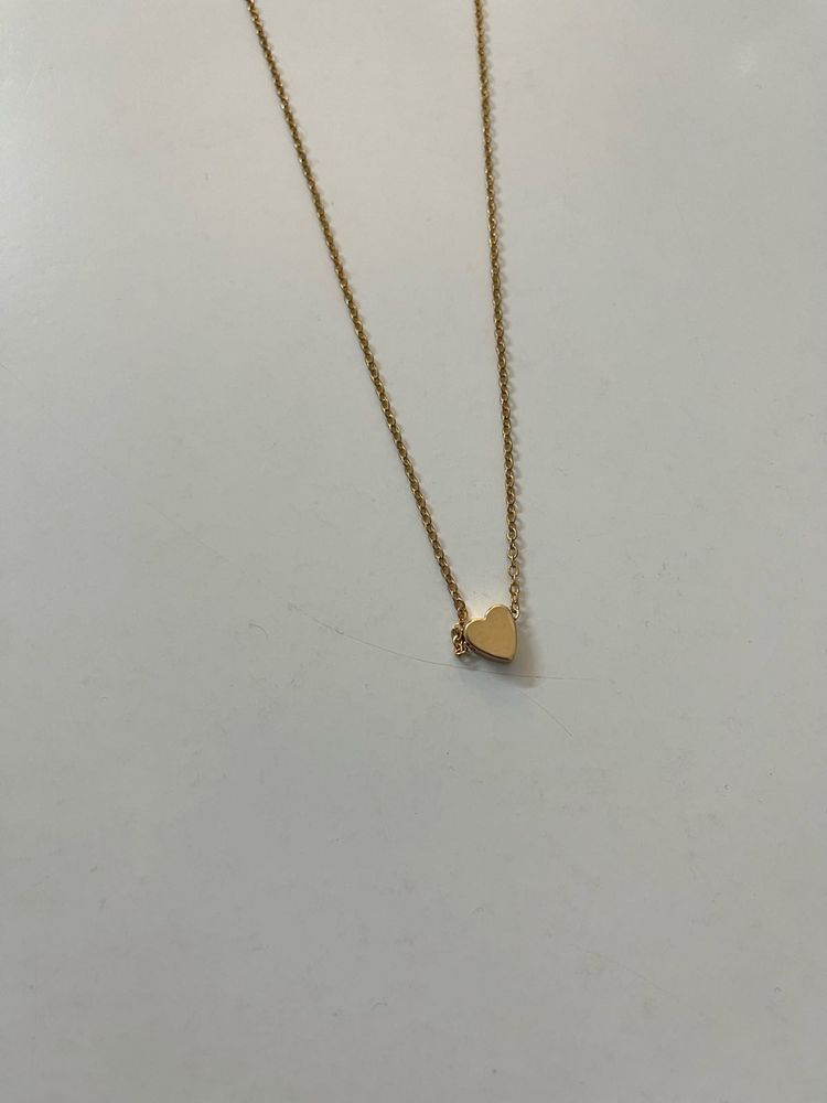 Cute Heart Pendant Chain Necklace Gold