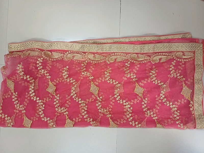 Elegant Pink Net Dupatta