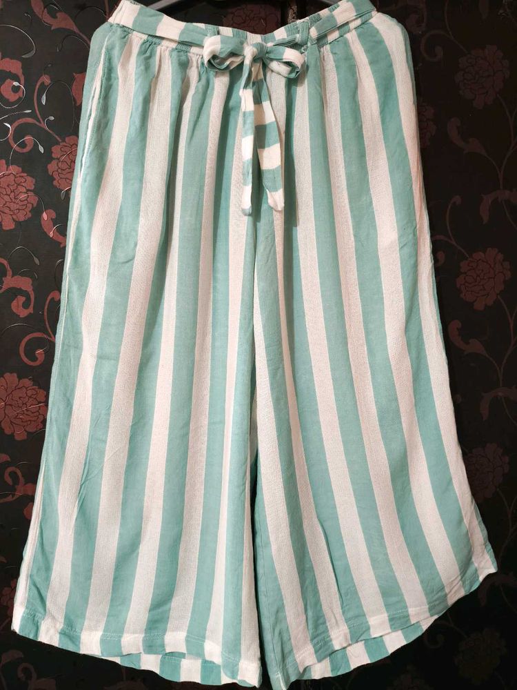 Women&#39;s Cotton Striped Palazzo-Free Size, Fits M-L