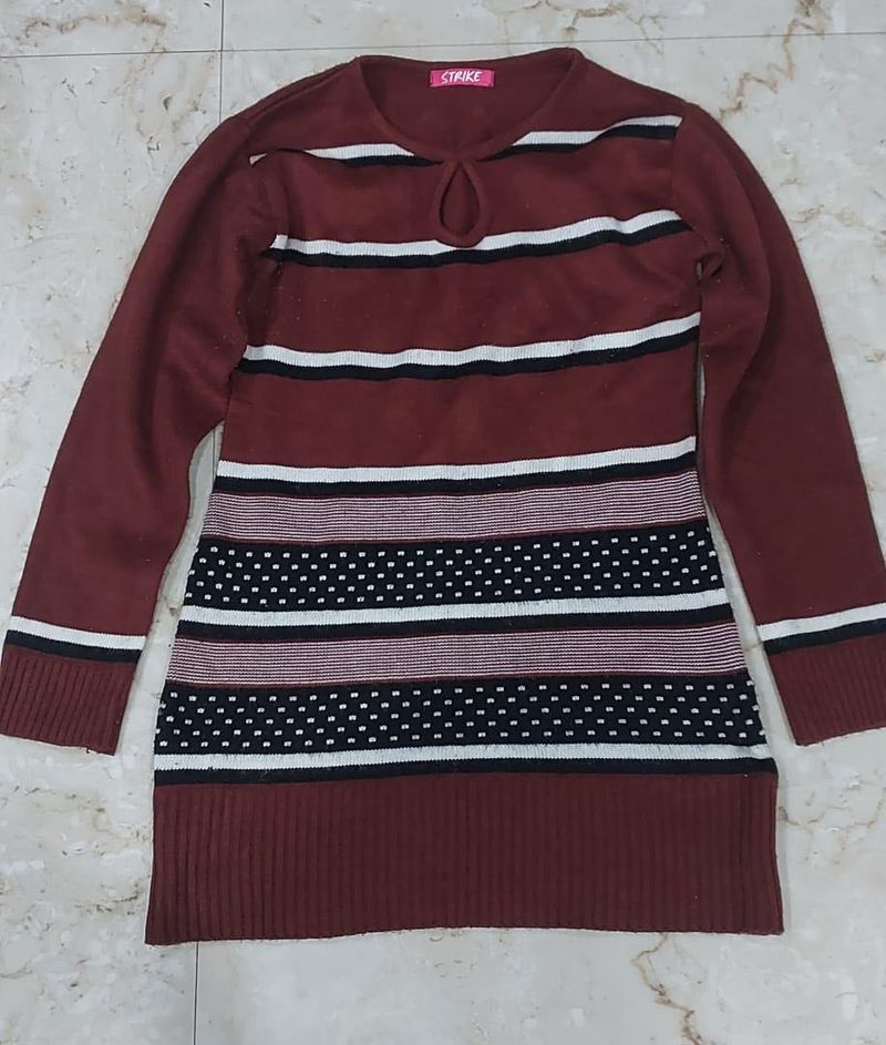 Rust Color Long Sweater Small Size