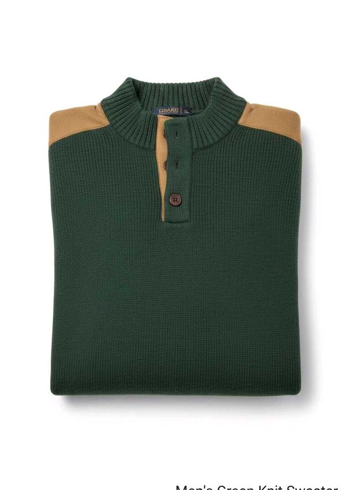 Men's Green Knit Pullover Sweater