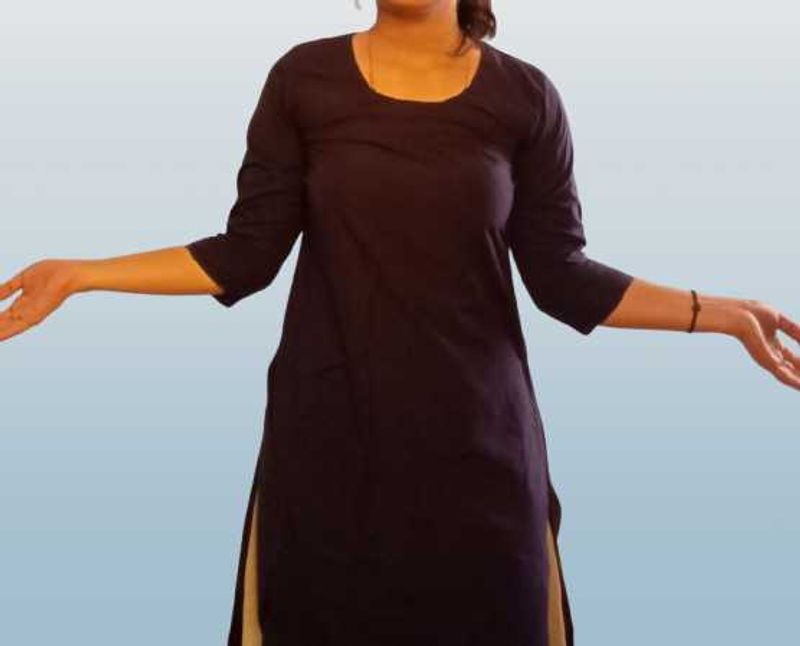 Dark Blue Cotton Kurti
