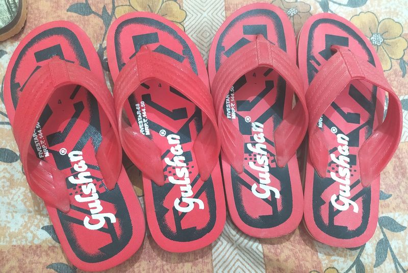 4 Piece Combo Men Fancy Hawaii Slipper Size 5