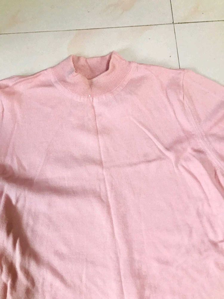 Pink Turtleneck Top