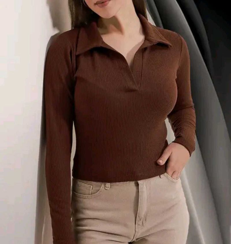Brown Full Sleeves Top