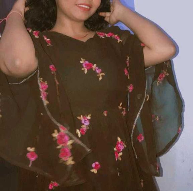 Floral Dark Green top