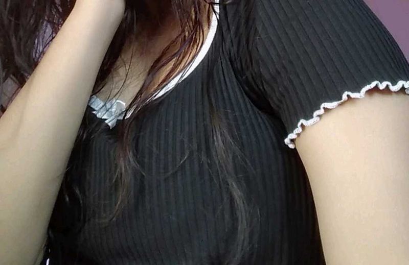 Cute Black Ruffle Top