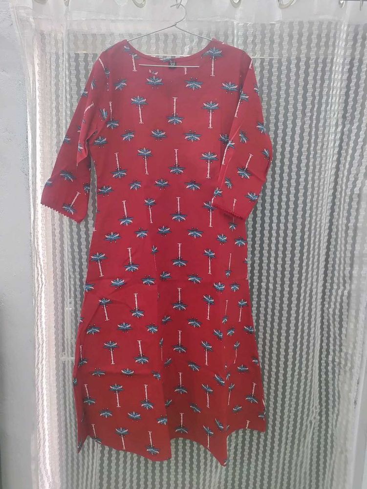 Red Kurta Pant Set