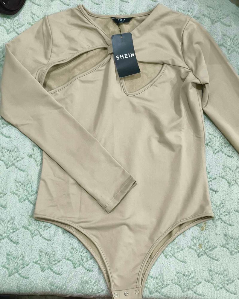 Shein Cutout Bodysuit - Long Sleeve
