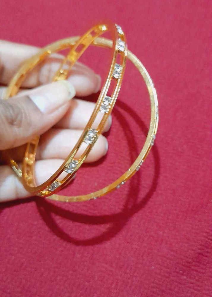 Golden Bangles with Stones