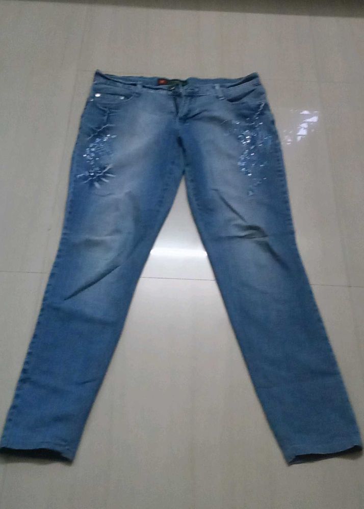 Embellished Denim Jeans