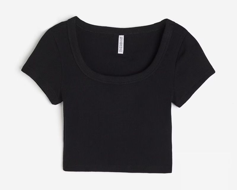 H&amp;M Black Crop Top