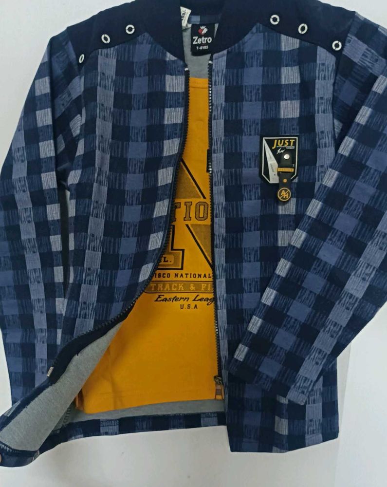 Checkered Jacket &amp; T-shirt Set