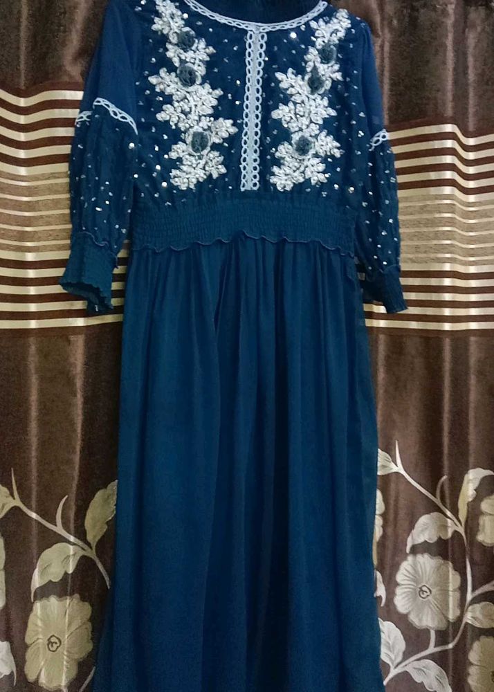 Elegant Blue Ethnic Gown