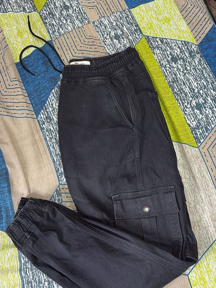Black Cargo Joggers