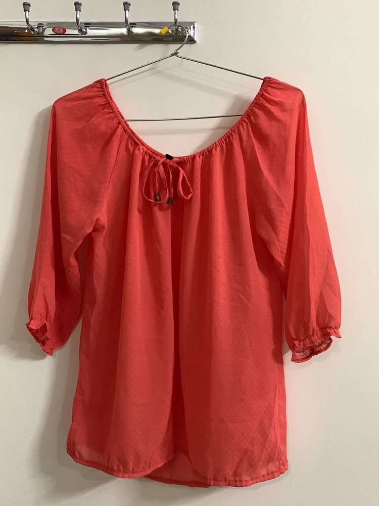 Peach Sheer Top