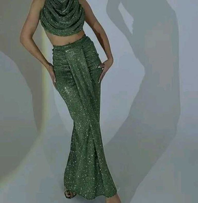 Backless Crop Top And Skirt Dress for women