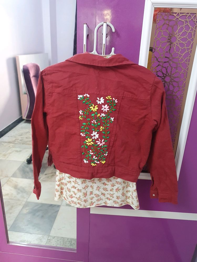 Floral Ribbon Work Jacket