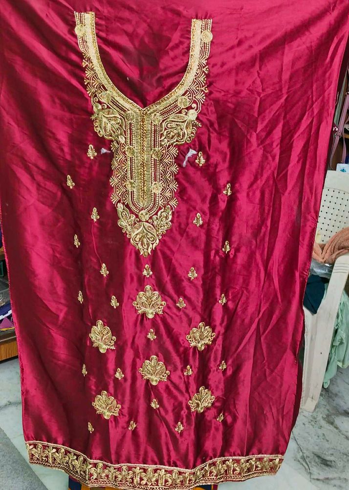 maroon festive unstitched outfit