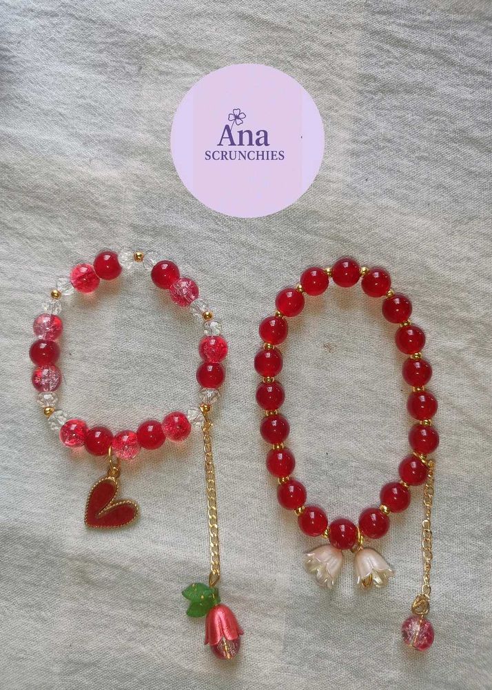 Red Beaded Bracelets-2