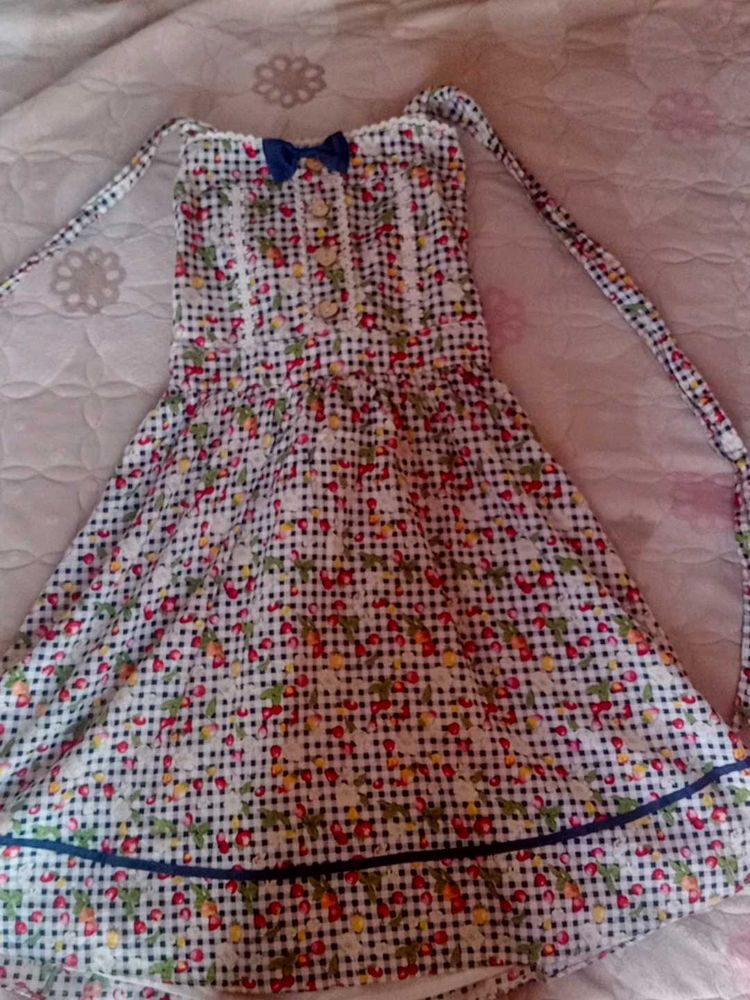 Cute Gingham Floral Sundress