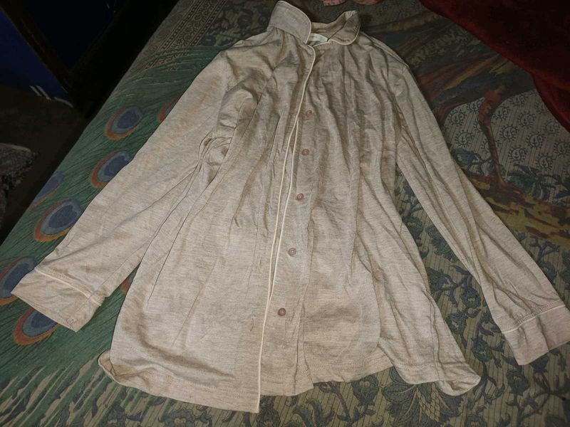 Neutral Button-Down Tunic