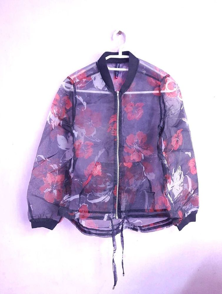 Floral Print Bomber Jacket