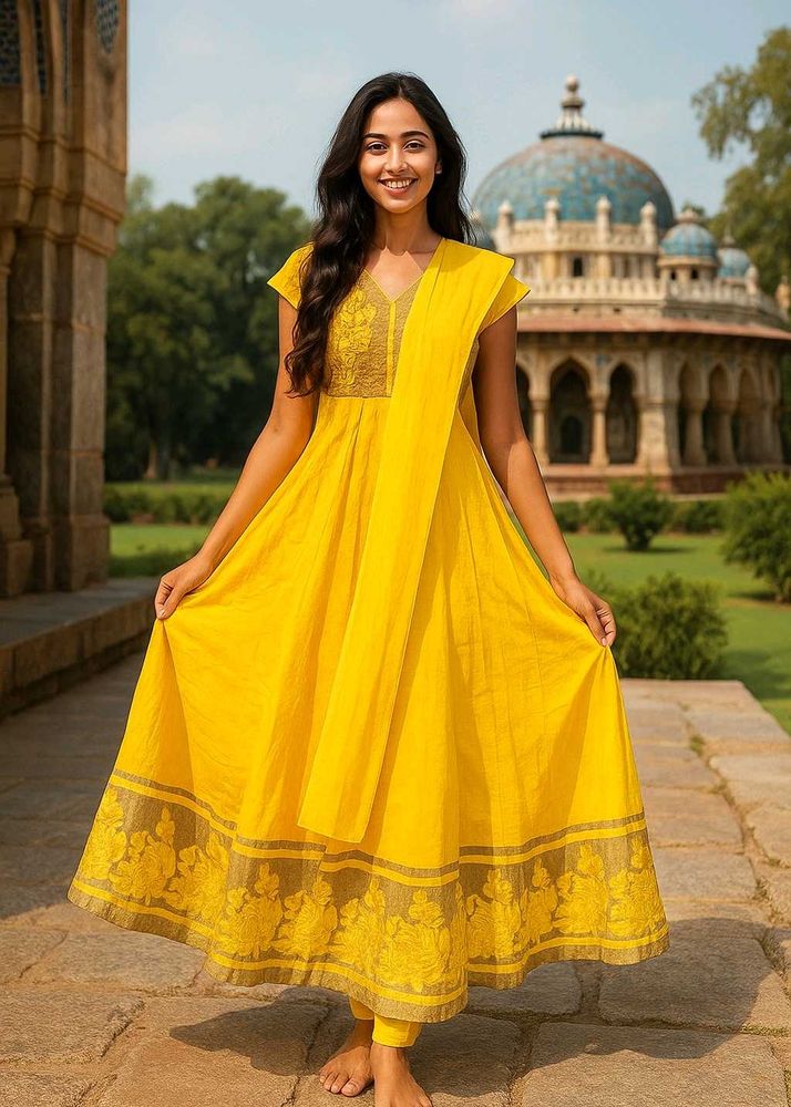 Yellow Anarkali Kurta Set 💛