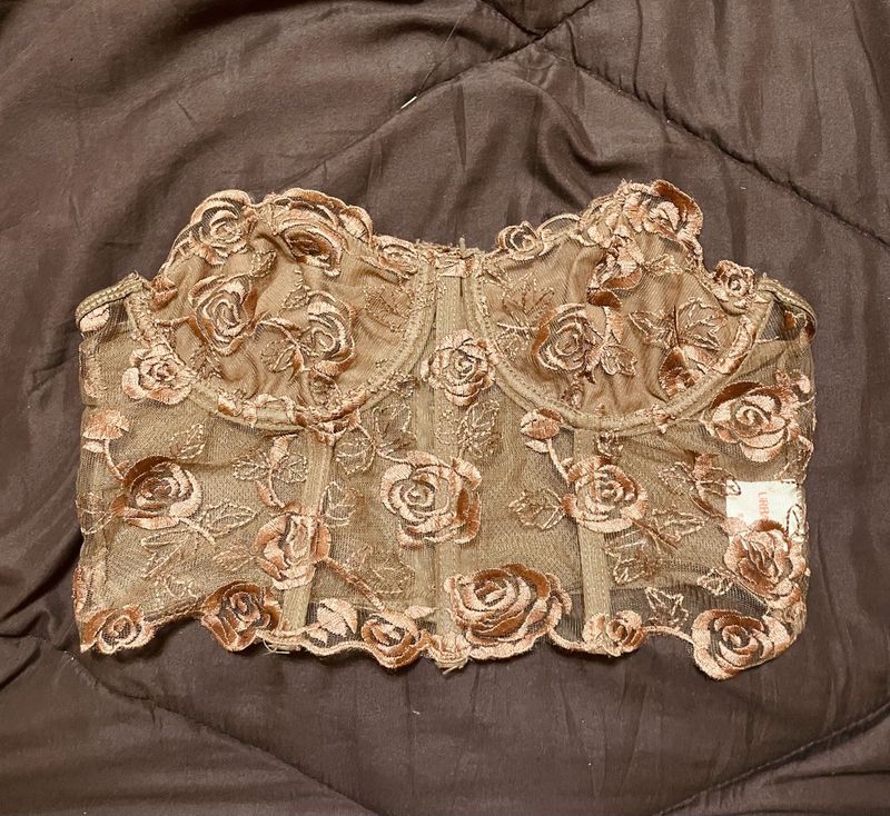 Floral Lace Bustier Top