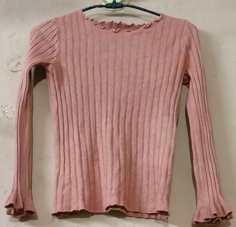 Ribbed Knit Long Sleeve Top