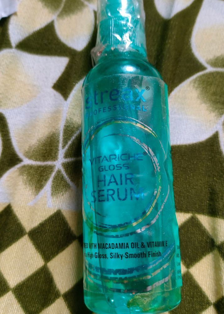 Hair Serum Streax Professional Vitariche Gloss Hair Serum Enriched With Macadamia Oil &amp; Vitamin E For High - Gloss, Silky, Smooth Finish